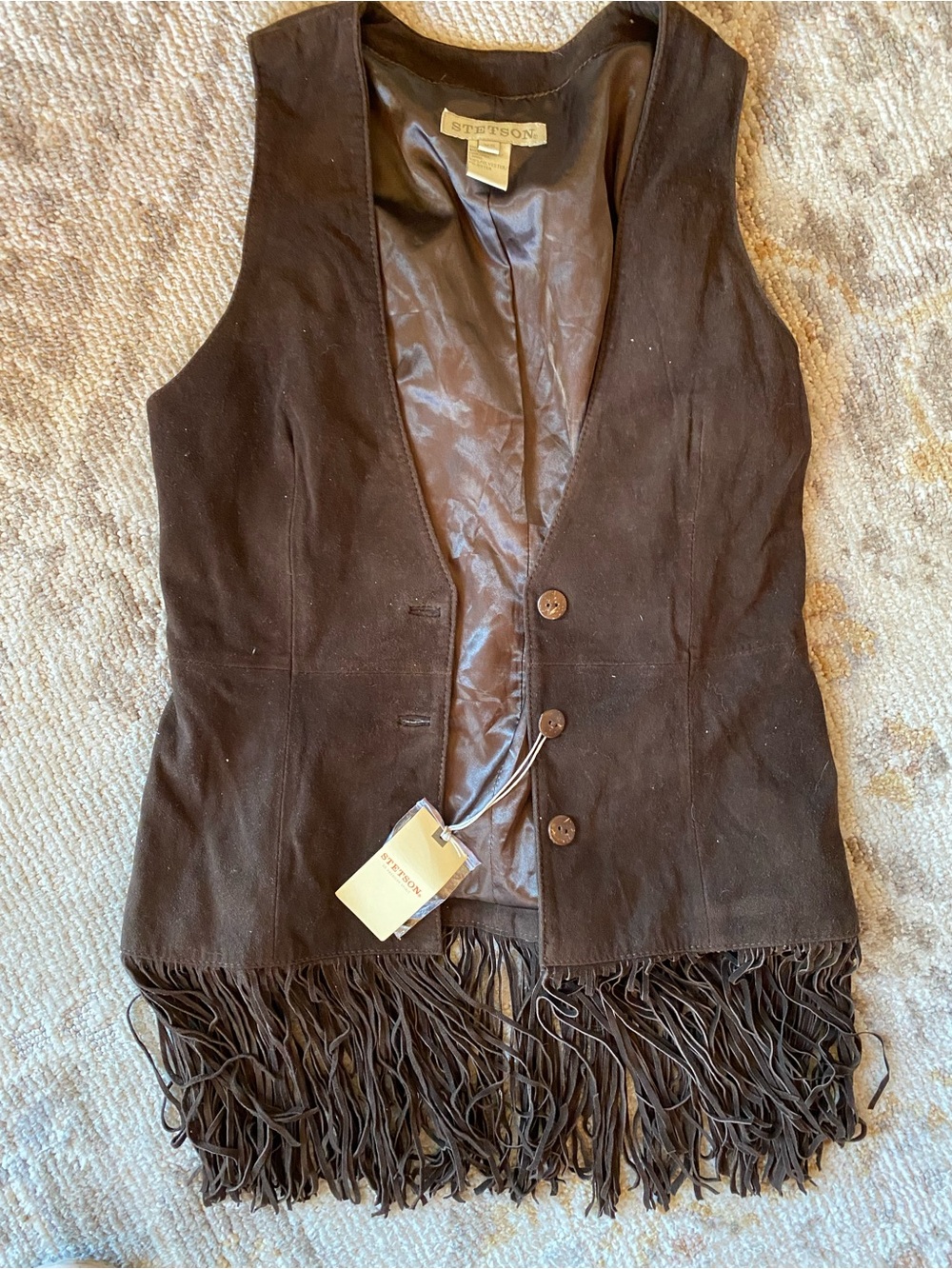 Stetson Dark Brown Suede Fringe Vest